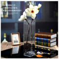 10" Rectangle Base Glass Vase - 10 Inch High Clear Square Pillar Centerpiece - 10x3x3 Candle holder